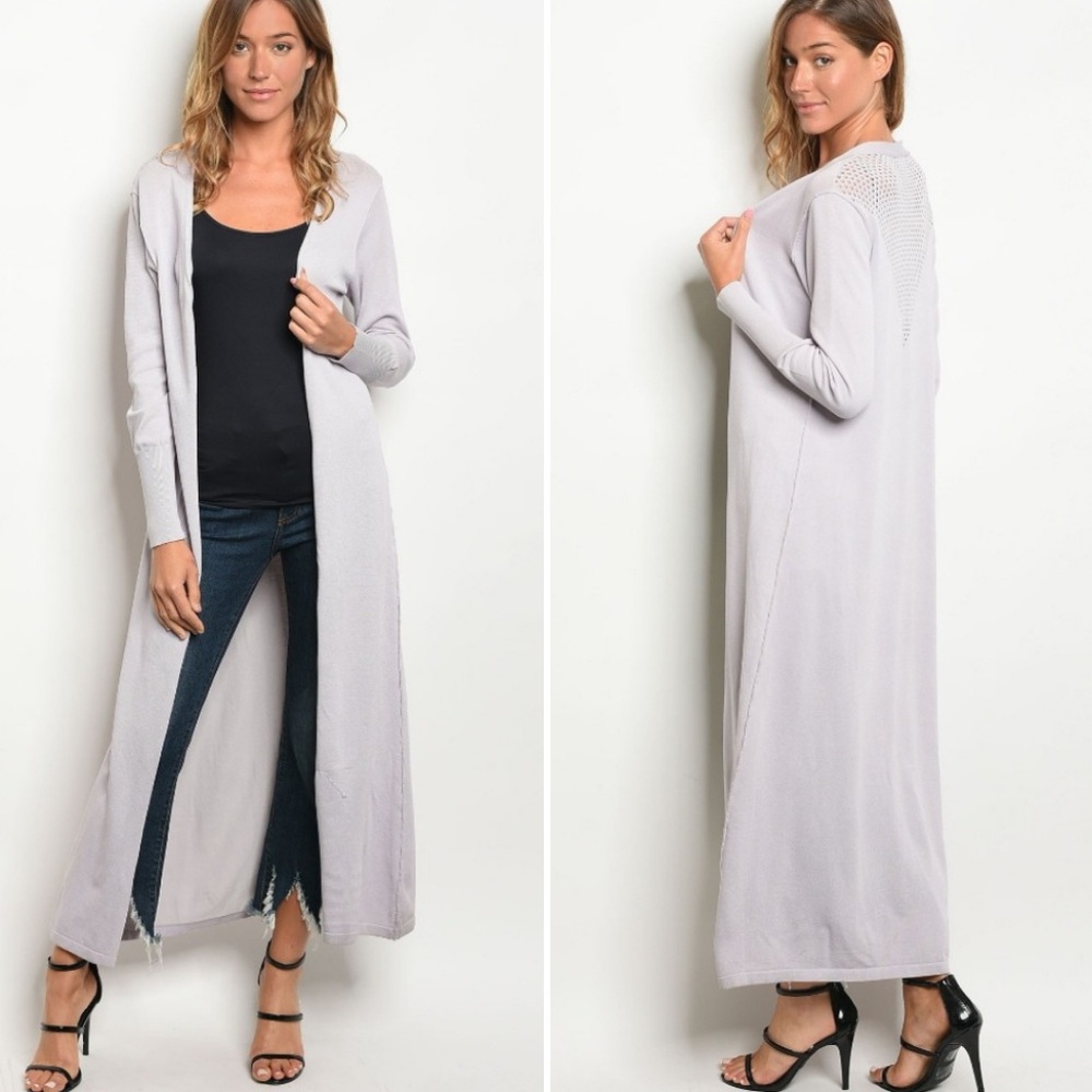 🆕️LIGHT  LILAC LONG SLEEVE LONGLINE DUSTER